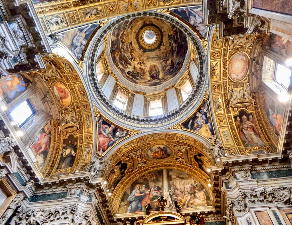 The frescoed dome of Santa Maria Maggiore, Rome